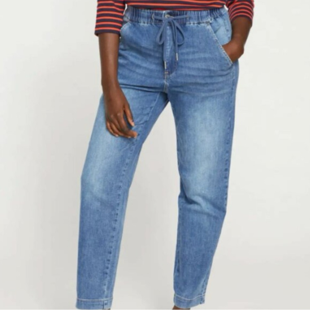 Women’s Light Blue Drawstring Jeans